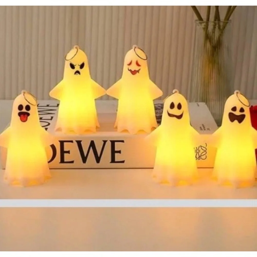 5 Piece Led Light-Up Devil Ghosts Lamps Small Halloween Decorations Night Lights